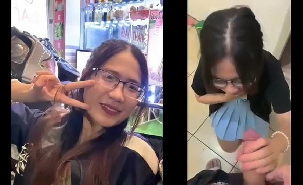 Bé Khánh Linh đeo kính cận tranh thủ ngậm chịch cu to trước giờ tan ca