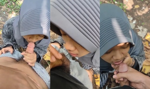 Melda Jilbab Thổi Kèn Trong Rừng Gần Đường, Muốn Bắn Ra Trong Miệng